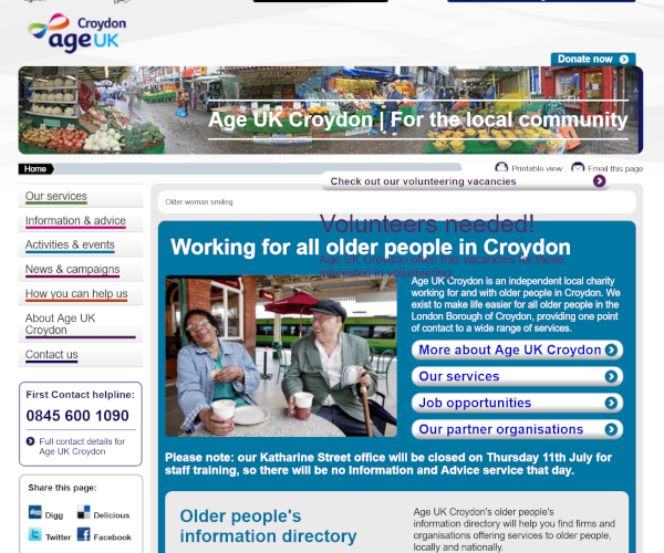 AGE UK Croydon (previous website)